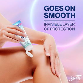 Secret deodorant cream with active lifestyle background