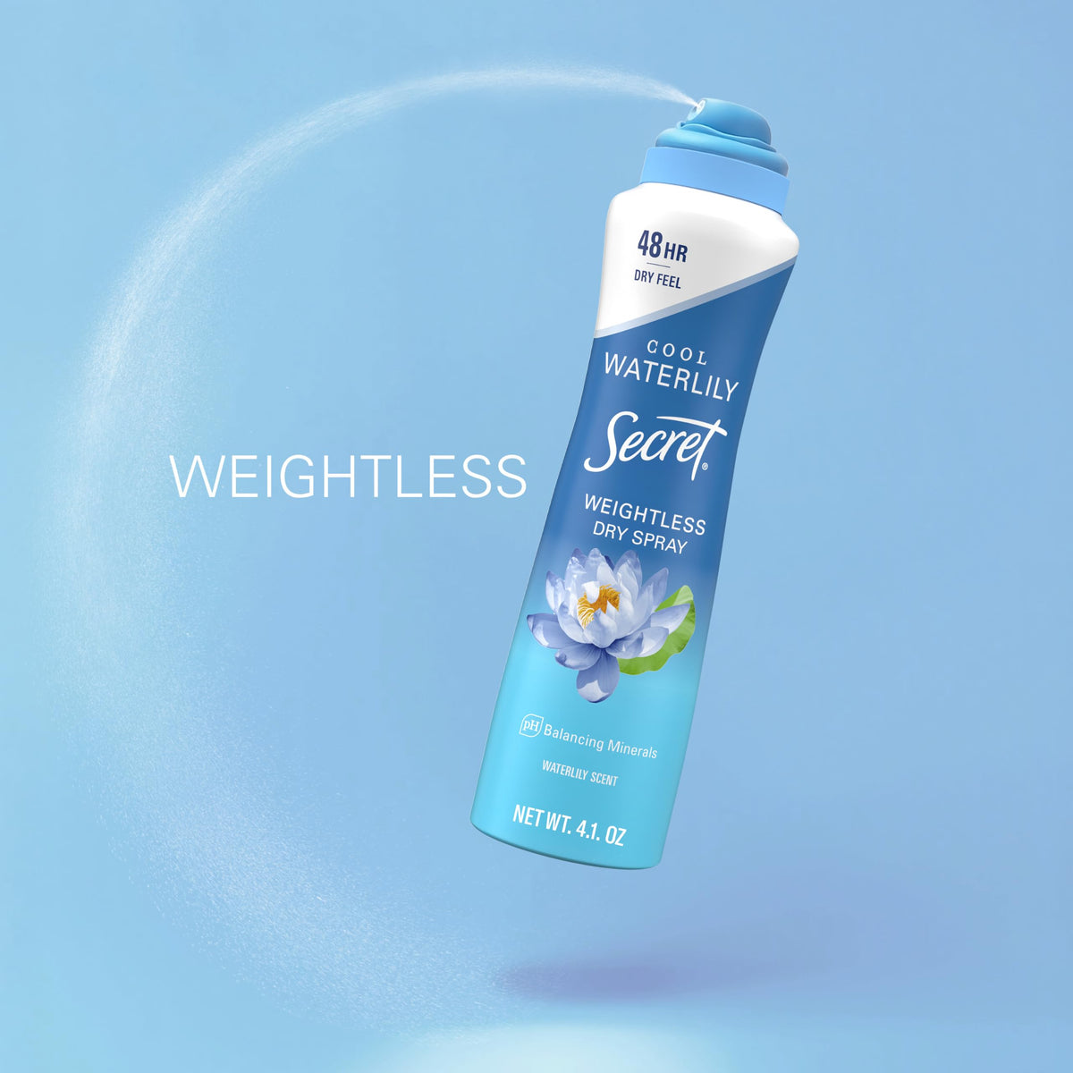 Secret Dry Spray Antiperspirant Deodorant in hand for application