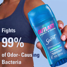 Secret Outlast Antiperspirant Deodorant application on skin