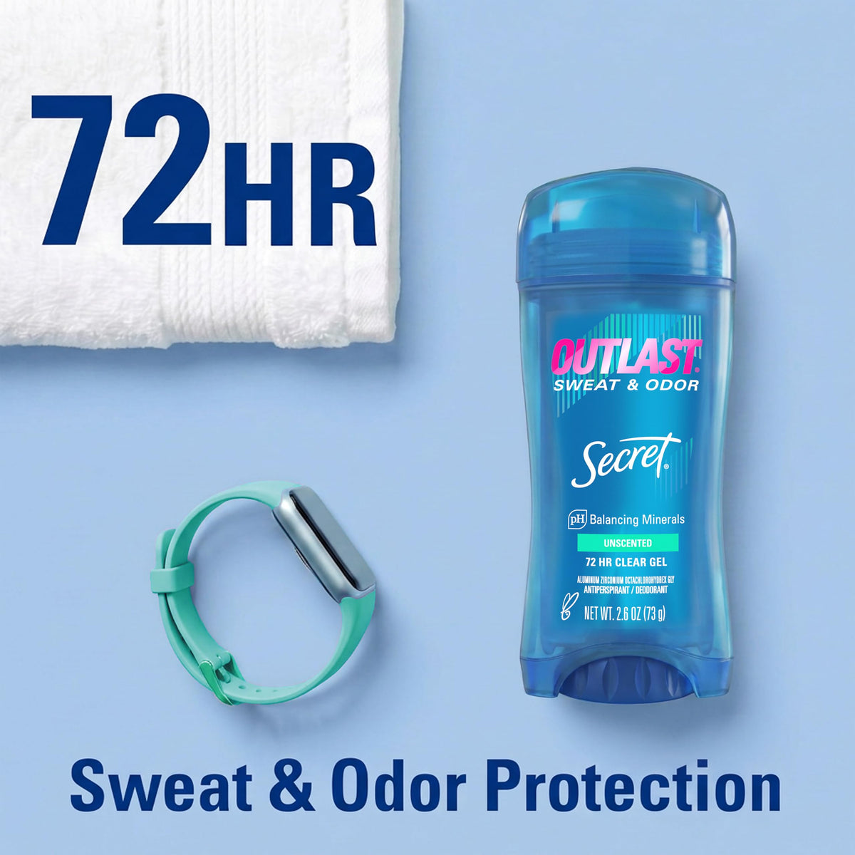 Secret Outlast Antiperspirant Deodorant Clear Gel application demonstration