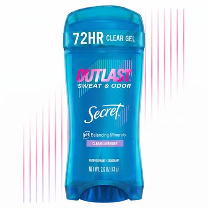 Secret Outlast Antiperspirant Deodorant front view with lavender scent