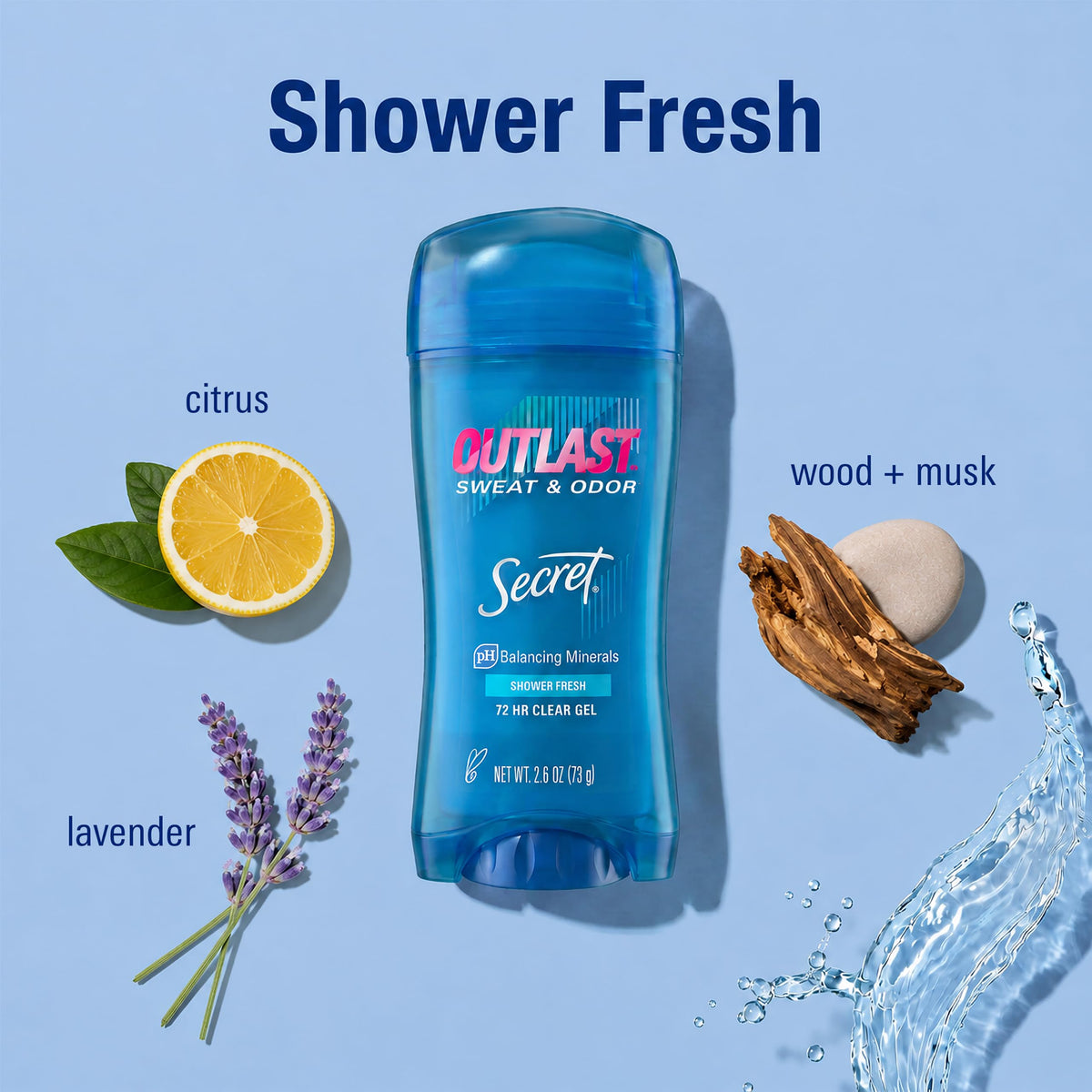 Secret Outlast Antiperspirant Deodorant in a gym bag