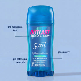 Secret Outlast Antiperspirant Deodorant packaging side view