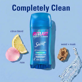 Secret Outlast Antiperspirant Deodorant texture on skin