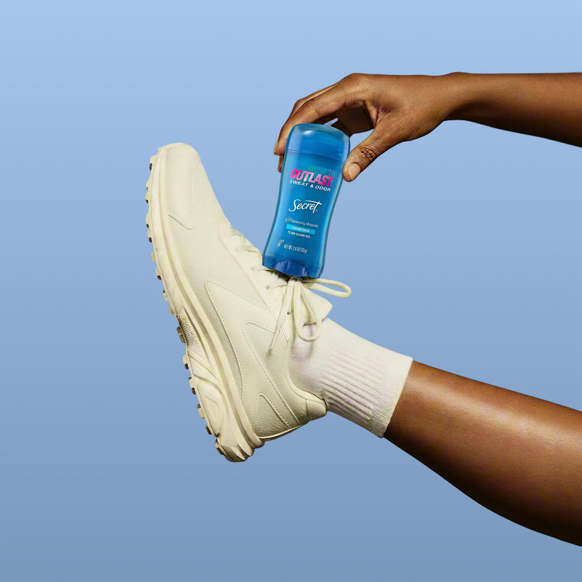 Secret Outlast Antiperspirant Deodorant with a fresh shower backdrop