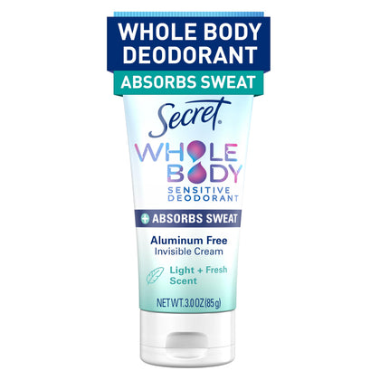 Secret Whole Body Deodorant Dry Feel Cream 3.0 oz front view