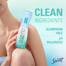 Secret Whole Body Deodorant Mist being applied to wrist