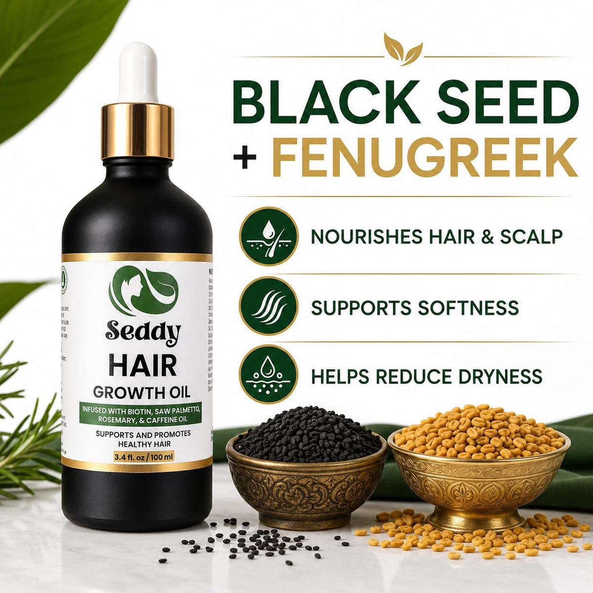 Seddy Hair Growth Oil 3.4 Fl. Oz close-up of texture