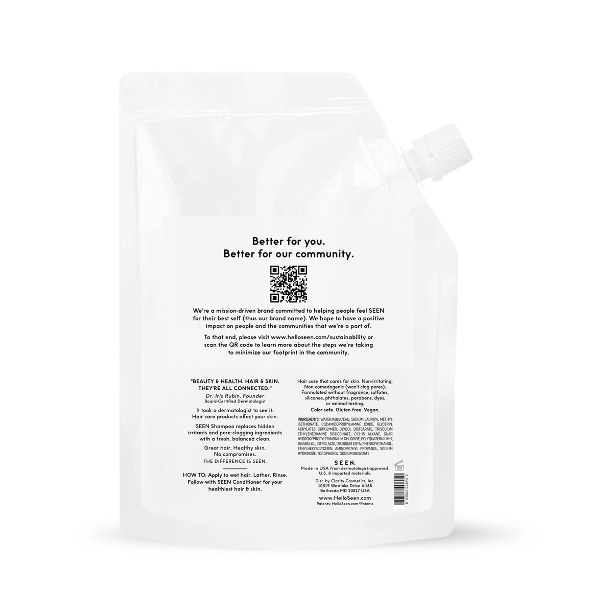 SEEN Shampoo Eco-Refill packaging back view