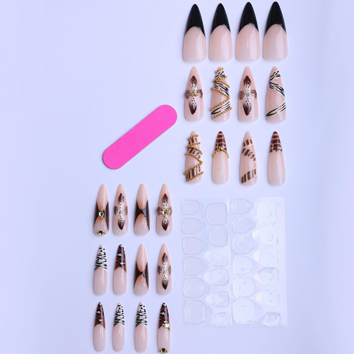 SEENEEY Almond Press on Nails displayed on a hand