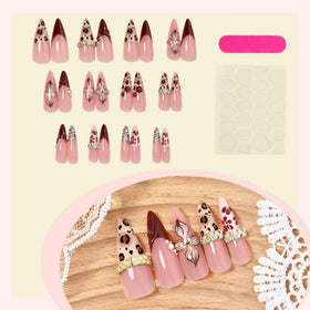 SEENEEY Almond Press on Nails in a lifestyle setting