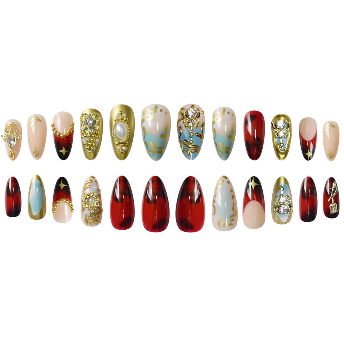 SEENEEY Almond Press on Nails showing flexibility and fit