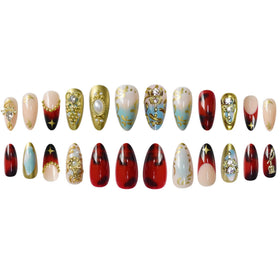SEENEEY Almond Press on Nails showing flexibility and fit