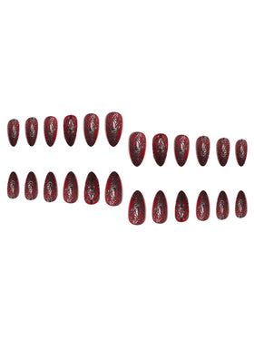 SEENEEY Long Almond Press on Nails showing natural fit on fingers