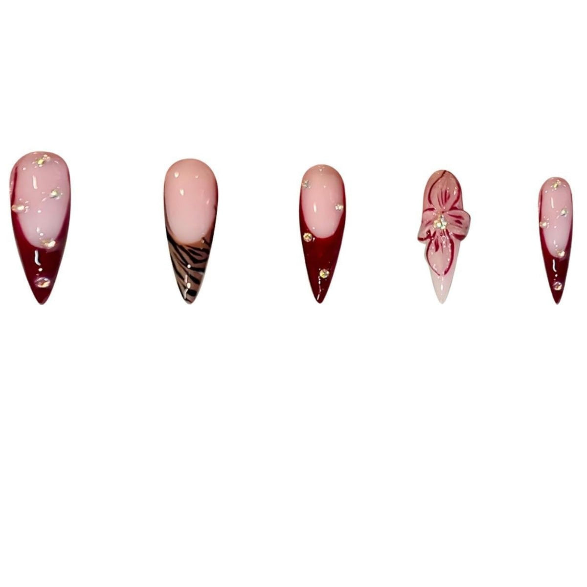 SEENEEY Long Press on Nails showing various sizes in storage box