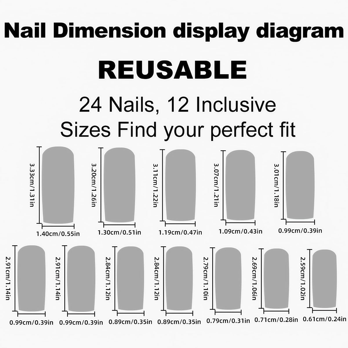 SEENEEY Press On Nails arranged neatly in a box
