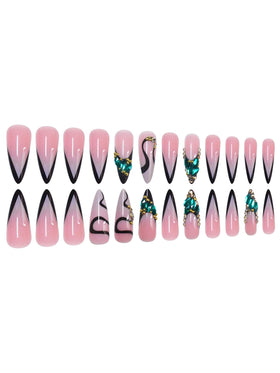 SEENEEY press on nails being applied on natural nails