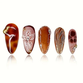 SEENEEY press on nails packaging with 24 pieces