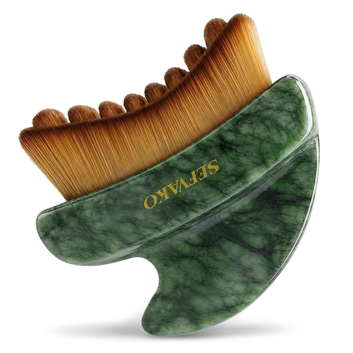 SEFVAKO Lymphatic Contour Face Brush front view with dual-ended design