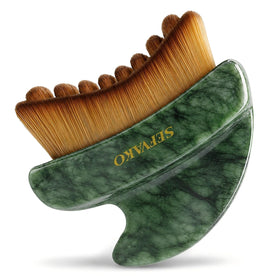 SEFVAKO Lymphatic Contour Face Brush front view with dual-ended design