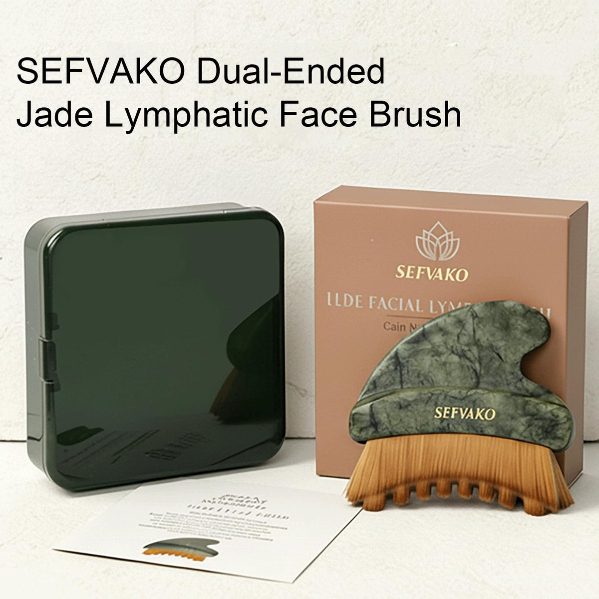 SEFVAKO Lymphatic Contour Face Brush on a bathroom countertop