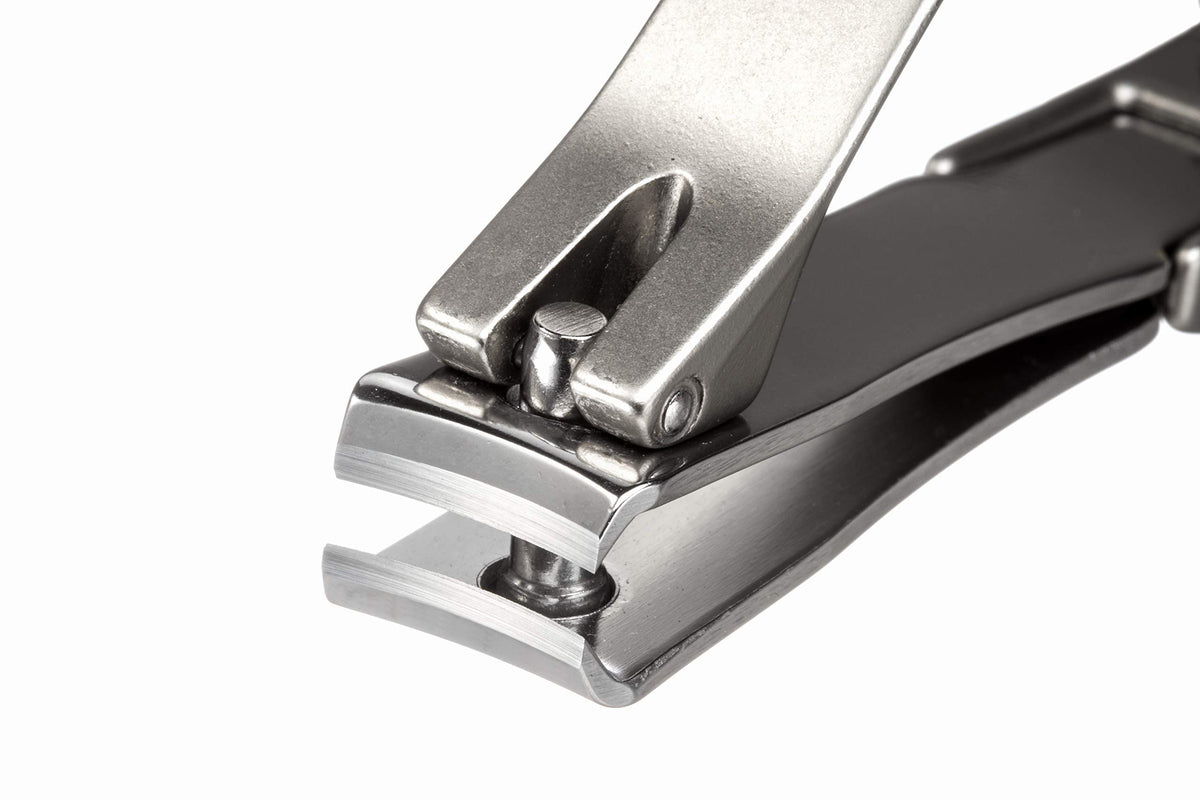 Seki EDGE Stainless Steel Nail Clipper in hand demonstrating grip