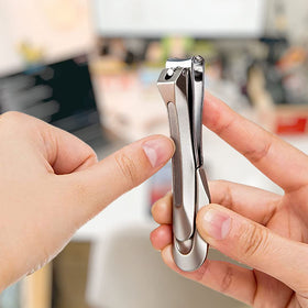 Seki EDGE Stainless Steel Nail Clipper side view showing ergonomic lever