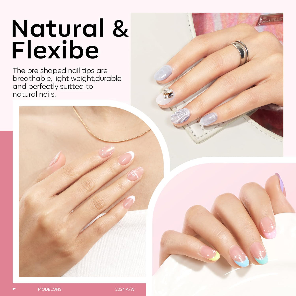 Selection of nail tips in various sizes from modelones