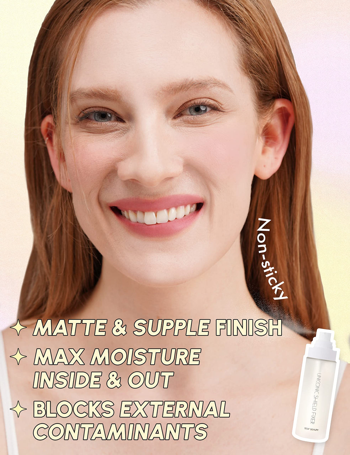 self beauty Hydrating Matte Makeup Fixer 100ml side view