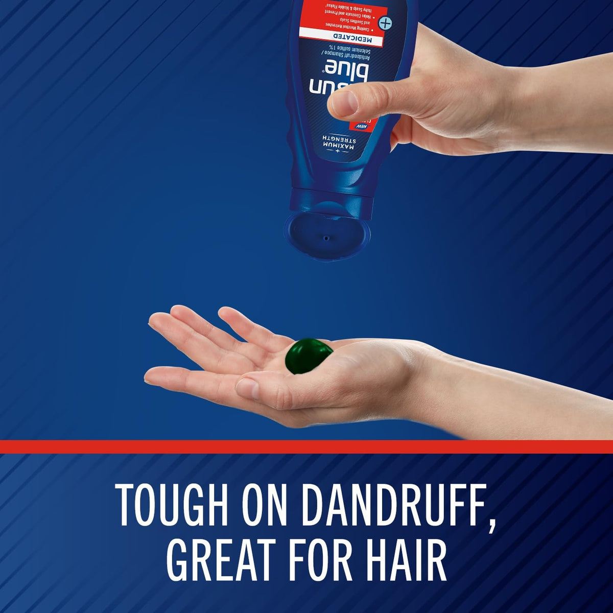 Selsun Blue shampoo with cooling menthol ingredients