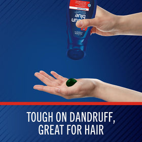 Selsun Blue shampoo with cooling menthol ingredients