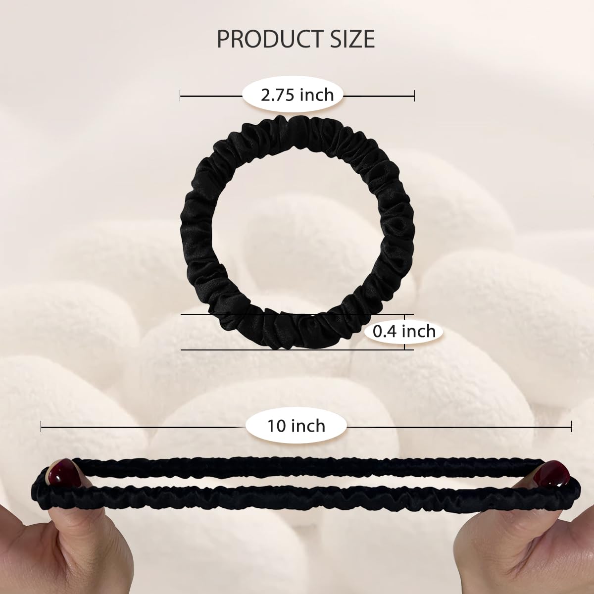 SEMRUE silk hair ties in various hairstyles, demonstrating versatility