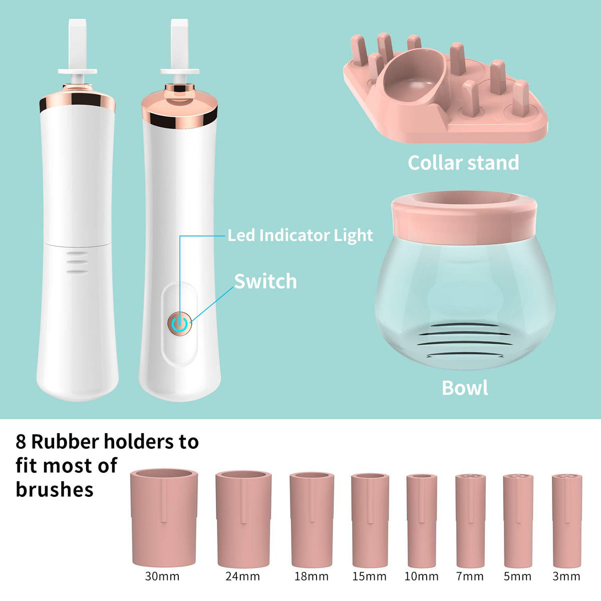 senbowe Makeup Brush Cleaner and Dryer Machine on a vanity
