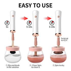 senbowe Makeup Brush Cleaner showing cleaning process