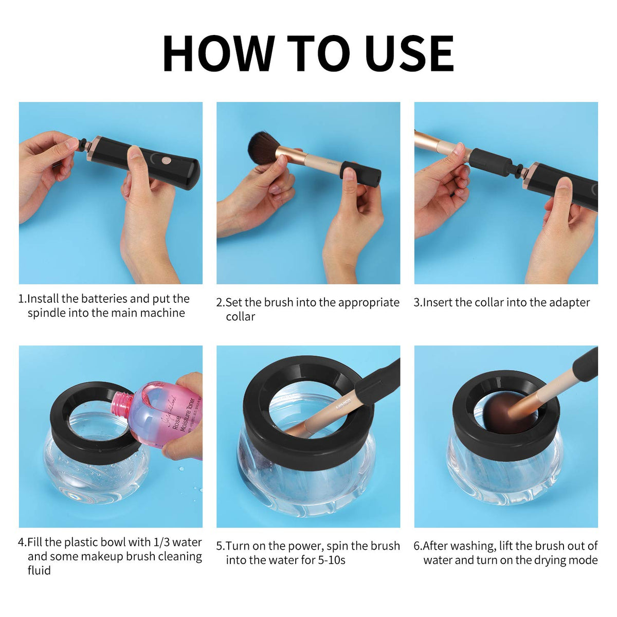 Senbowe Makeup Brush Cleaner user guide and instructions