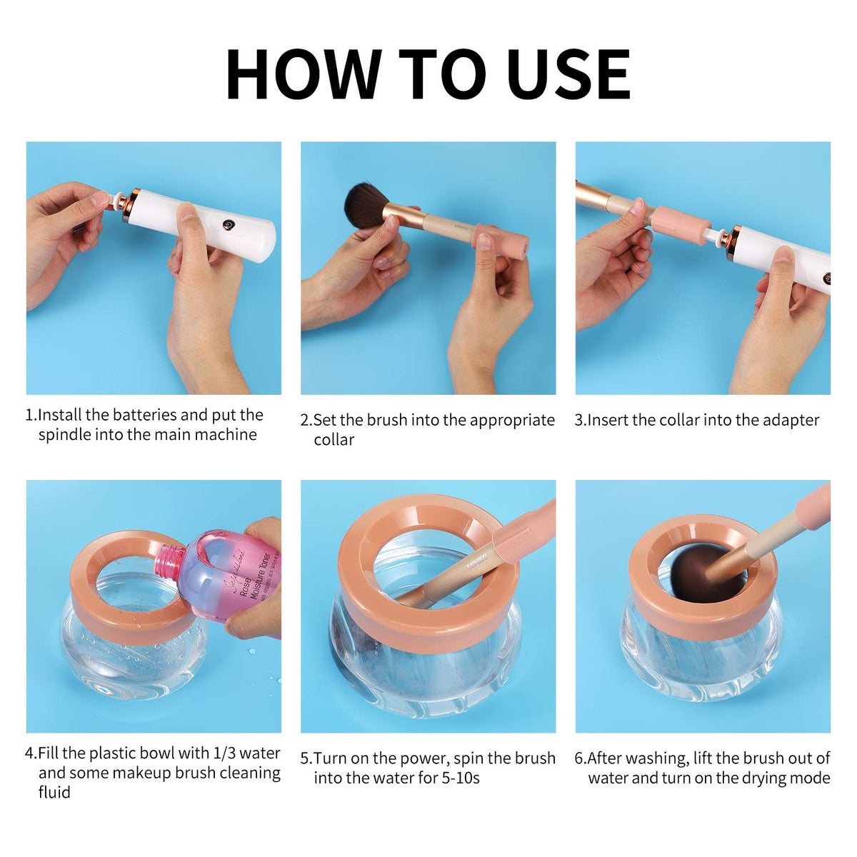 senbowe Makeup Brush Cleaner with instructions