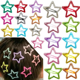 Seneeel 20PCS Star Hair Clips in assorted colours front view