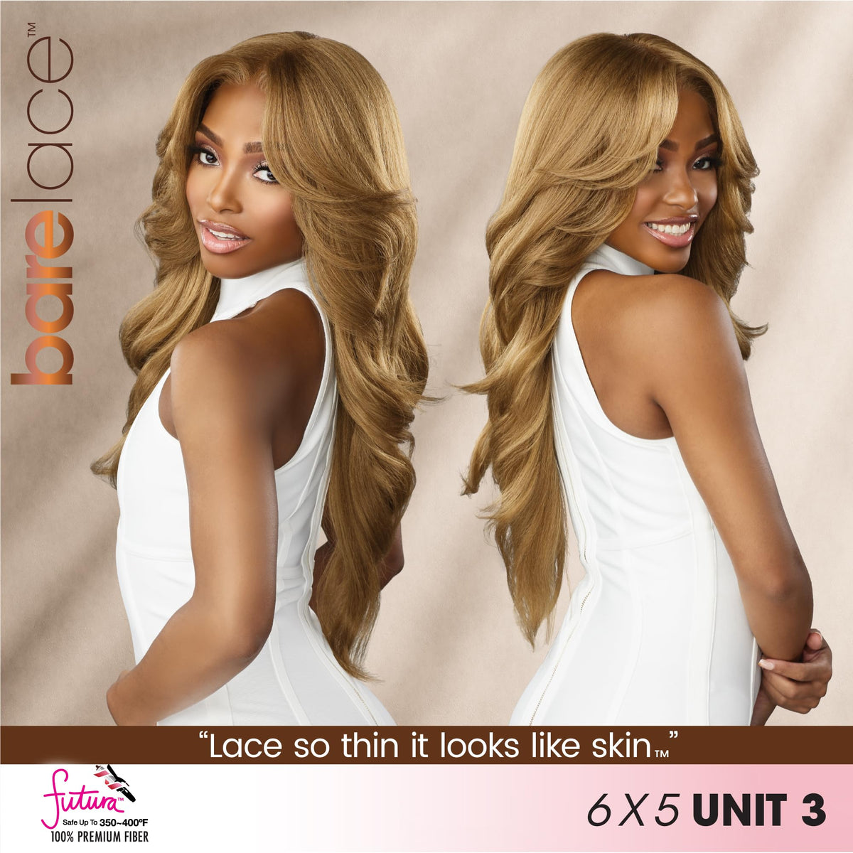 Sensationnel Bare Lace 6x5 Lacewig-Unit 3 Off Black close-up of lace
