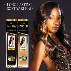 Sensationnel Empire Yaki Human Hair 12 inch Jet Black back view