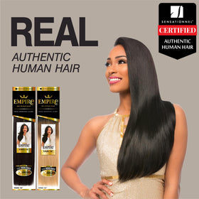 Sensationnel Empire Yaki Human Hair 12 inch Jet Black close-up of ends