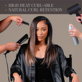 Sensationnel Empire Yaki Human Hair 12 inch Jet Black in use