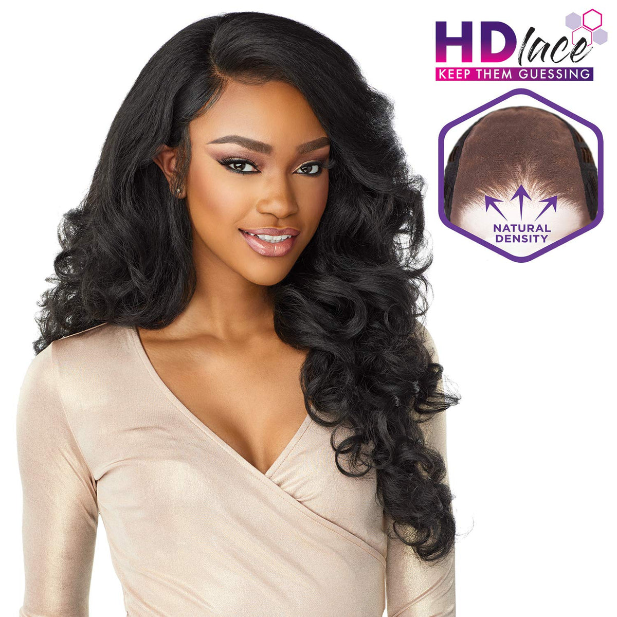 Sensationnel What Lace 13x6 Wig-Latisha showing the pre-plucked hairline