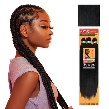 Sensationnel X-Pression 58in Jet Black braids front view