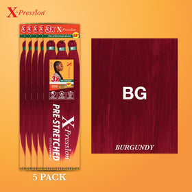 Sensationnel X-pression braiding hair 58 inch BG Burgundy packaging
