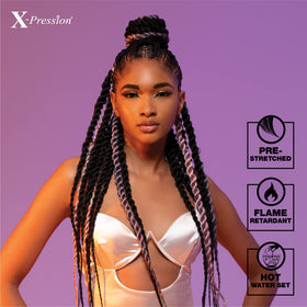Sensationnel X-pression braiding hair 58 inch BG Burgundy showing flame retardant feature