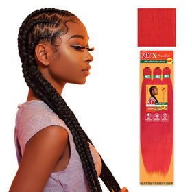 Sensationnel X-Pression Braiding Hair 58in 5pk in red front view