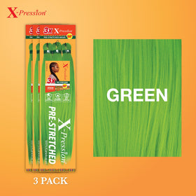 Sensationnel X-Pression Braiding Hair 58in Green close-up of texture