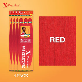 Sensationnel X-Pression Braiding Hair 58in RED packaging