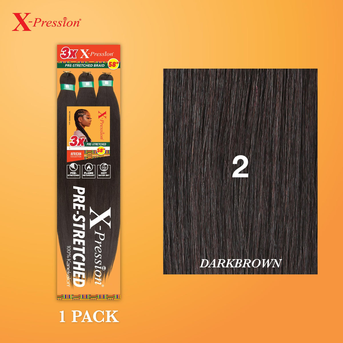 Sensationnel X-pression braiding hair packaging with details