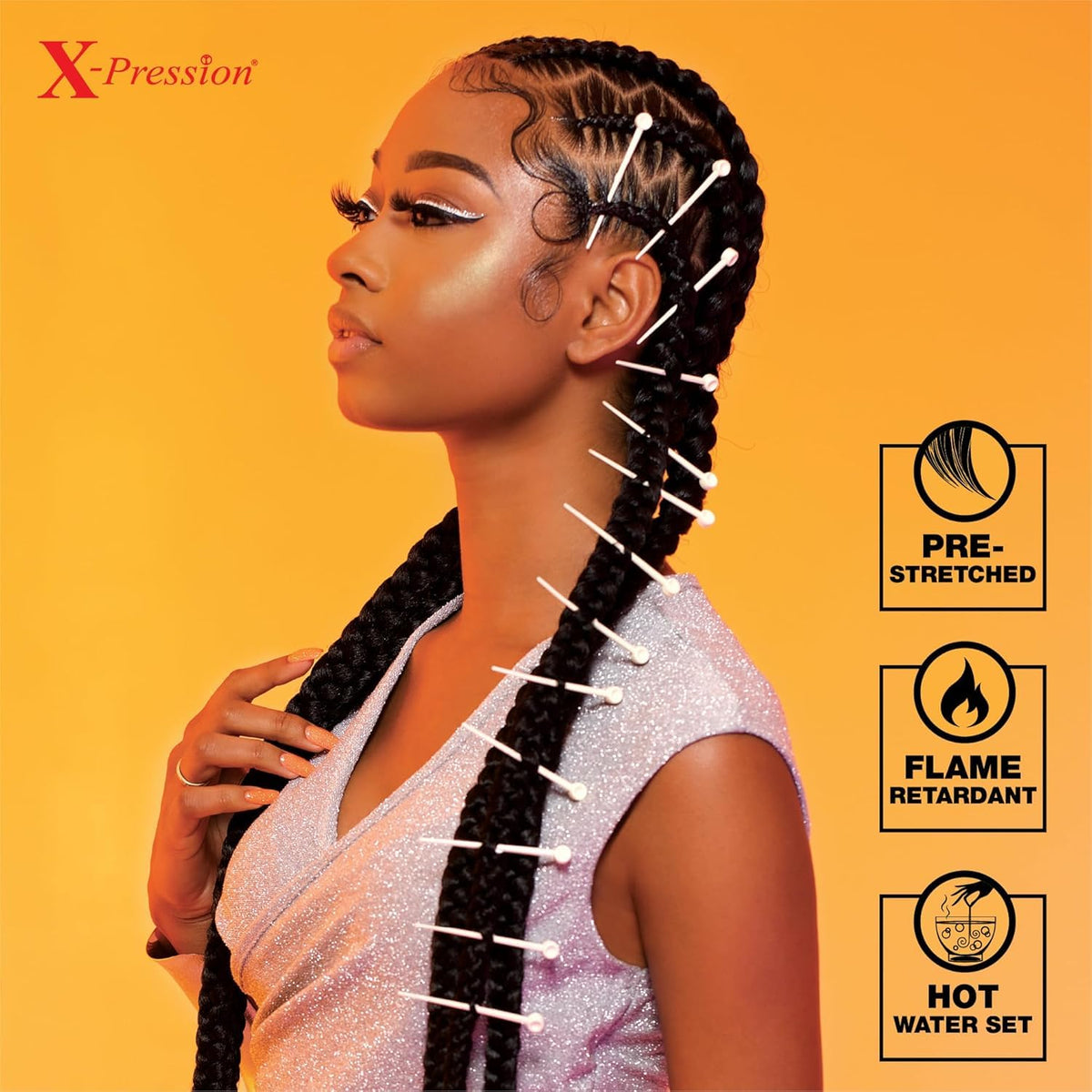 Sensationnel X-Pression Braiding Hair showing interlocking braids